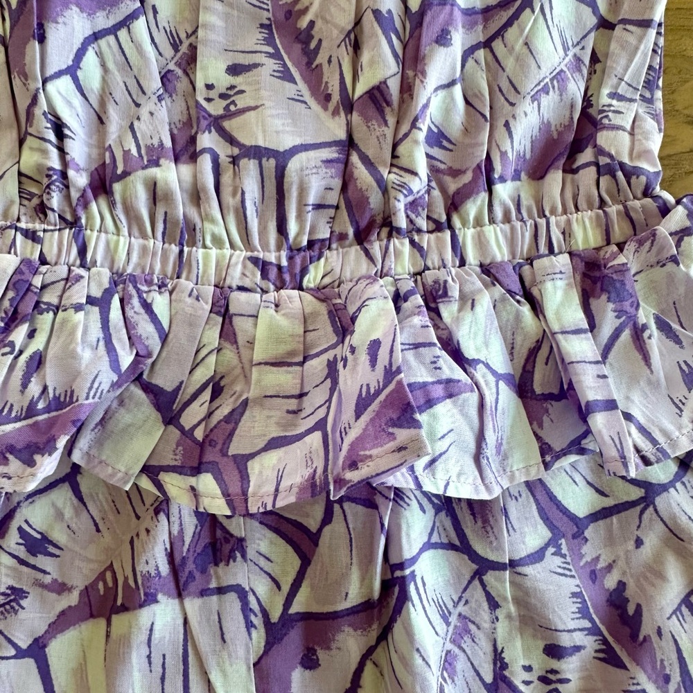 NWT JANIE AND JACK Purple Palm Tropical Romper Shorts - Picture 2 of 11
